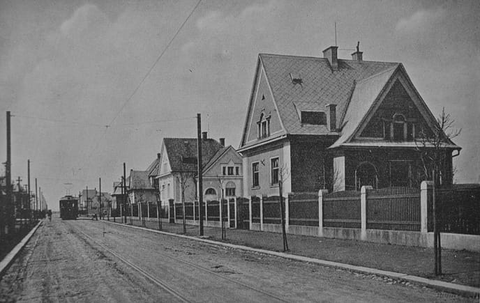 Zábřeh-Družstvo, dnešní Rudná ulice v roce 1931.